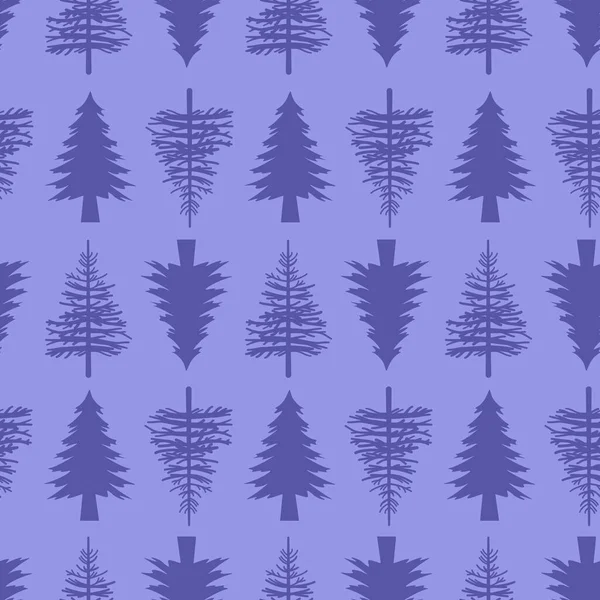 Modèle Sans Couture Forêt Sapins Arboricoles Conifères Conception Pour Tissu — Image vectorielle
