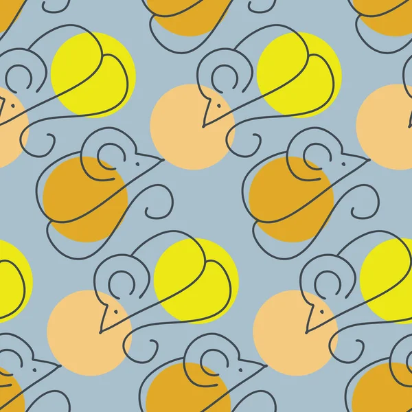 Rato Amarelo Círculo Sem Costura Padrão Design Para Tecido Têxtil — Vetor de Stock