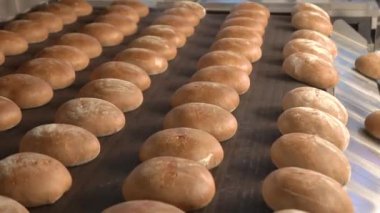 fırında ekmek taşıma bandında hareket eder