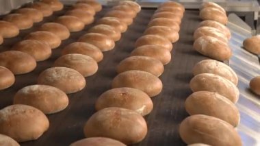 fırında ekmek taşıma bandında hareket eder