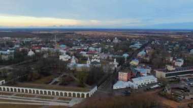 St. Sophia Katedrali manzarası. Veliky Novgorod, Rusya