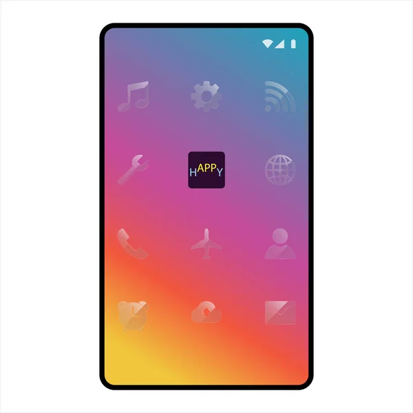 App Icon Vektordesign Glückliche App Applikationssymbol — Stockvektor