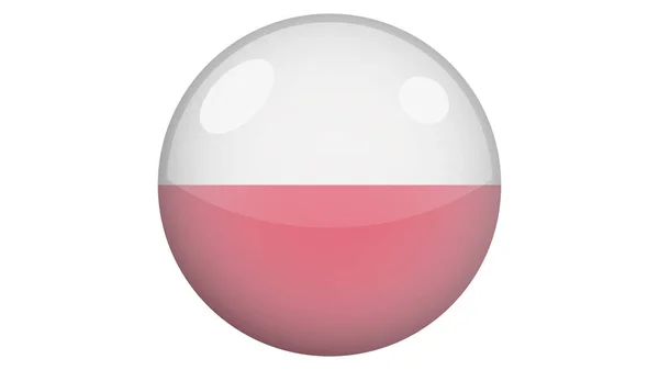 Bandiera Nazionale Della Polonia Nel Design Delle Icone Vettore Bandiera — Vettoriale Stock