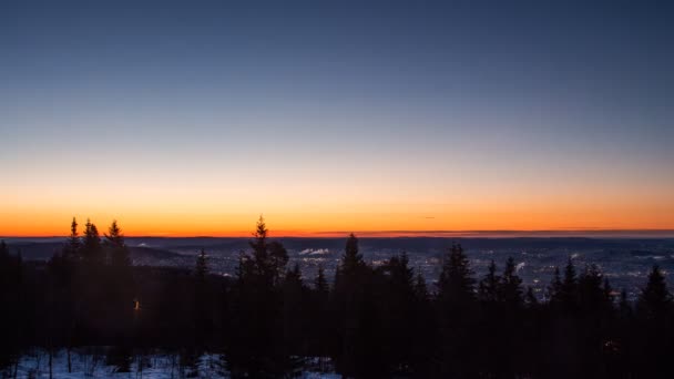 Noorse zonsopgang in de Winter Timelapse — Stockvideo
