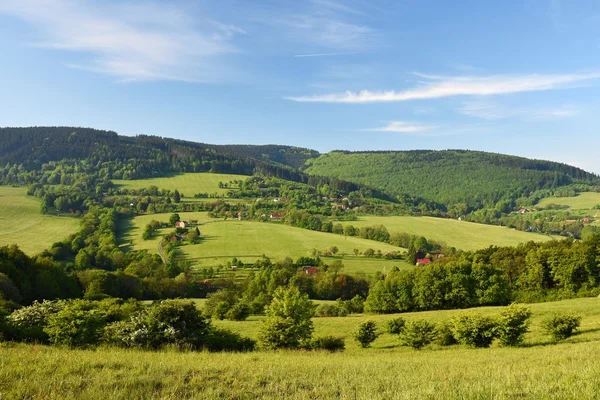 Dağlarda yaz aylarında güzel manzara. Çek Cumhuriyeti - beyaz Karpatlar - Europe.