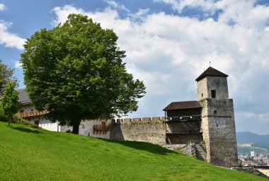 Trencin Castle, Europe-Slovak Cumhuriyeti. Güzel eski mimari.