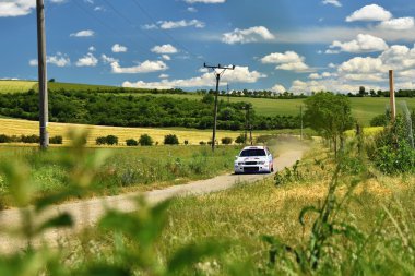 Hustopece, Çek Cumhuriyeti 18 Haziran 2016. Araba ralli.