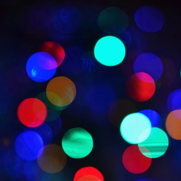 Cor Abstrato Fundos Desfocados Bokeh Luzes Natal Fundo Preto Puro — Fotografia de Stock