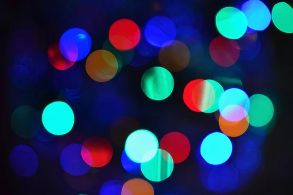 Kolor Tła Streszczenie Rozmazane Bokeh Boże Narodzenie Światła Czystym Czarnym — Zdjęcie stockowe