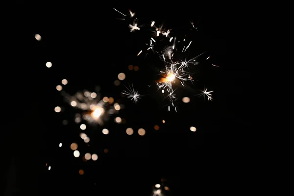 Sparkler Belo Contexto Abstrato Conceito Para Natal Feliz Ano Novo — Fotografia de Stock