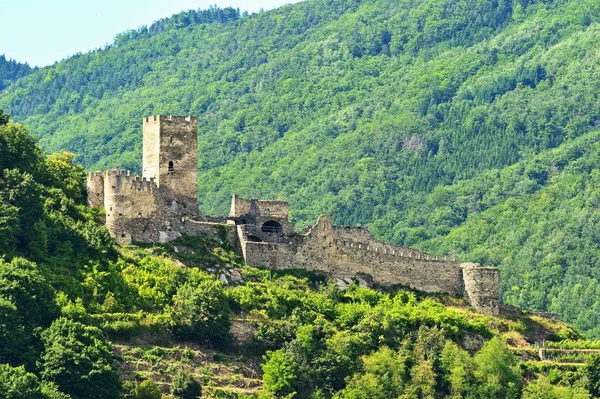 Hinterhaus Mahvet Kırsaldaki Güzel Eski Kale Kalıntıları Avusturya Tuna Nehri — Stok fotoğraf