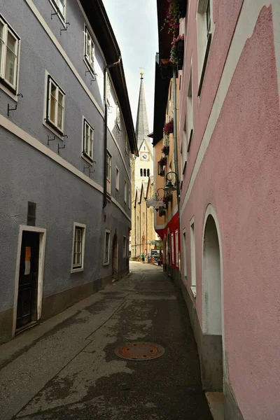 Paisaje Hallstatt Hermoso Pueblo Montaña Los Alpes Austríacos Imagen Escénica —  Fotos de Stock