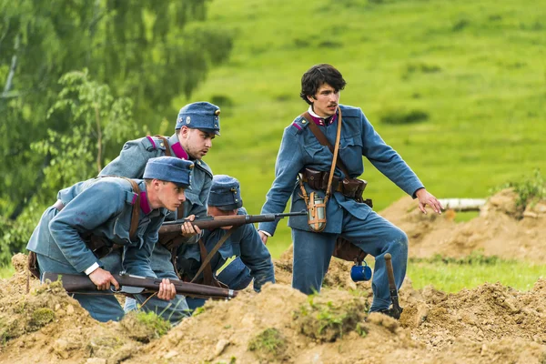 Military historical reconstruction battles of World War I — Stock Photo, Image