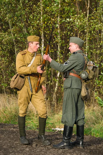 Lviv Ukraine Octobre 2020 Reconstruction Militaire Historique Est Dédiée Anniversaire — Photo