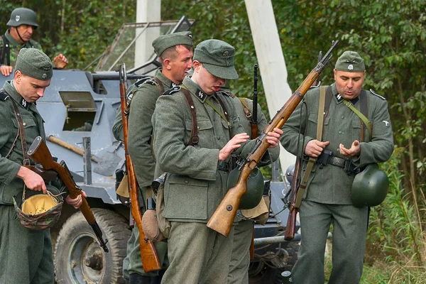 Lviv Oekraïne Oktober 2020 Militaire Historische Wederopbouw Gewijd Aan Verjaardag — Stockfoto