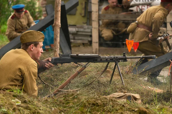 Lviv Oekraïne Oktober 2020 Militaire Historische Wederopbouw Gewijd Aan Verjaardag — Stockfoto