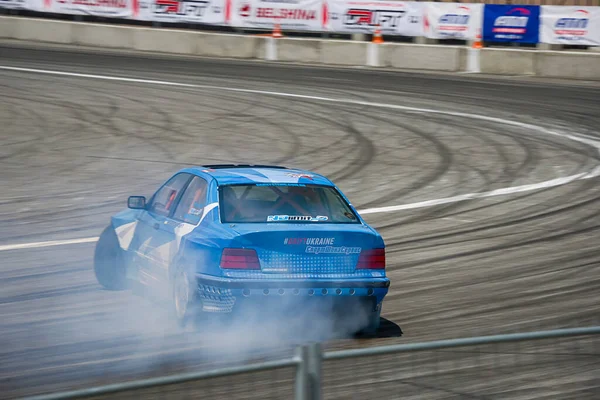 Lvov Ukrajina Června 2016 Neznámý Jezdec Značky Bmw Překonává Trať — Stock fotografie