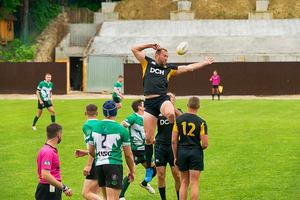 Lvov Ukrajina Červen 2021 Hráči Amatérských Rugby Týmů Během Přátelského — Stock fotografie