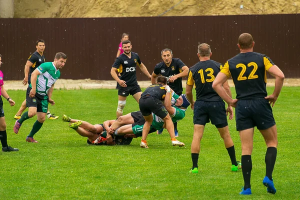 Lviv Ukraine June 2021 Players Amateur Rugby Teams Friendly Match — Stock Photo, Image