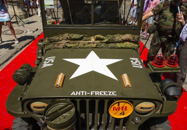 The restored car JEEP WILLYS (Military Police) clipart