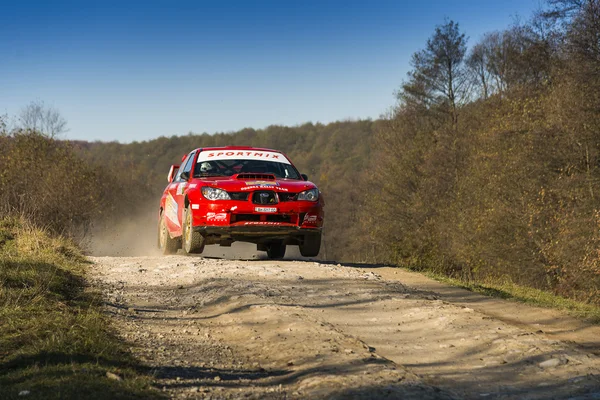 Subaru impreza wrx sti konkurriert bei der jährlichen Rallye Galicien — Stockfoto