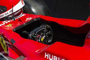 Ferrari F1 bolide'ndeki kokpit  