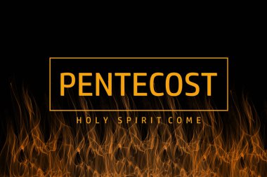 Pentecost Pazar Özel Tasarımı, Kutsal Ruh, Baskı için tipografi ya da poster, kart, el ilanı ya da bayrak olarak kullanılacak 