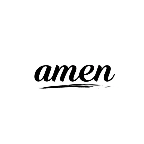 Amen Christian Faith Typography Print Use Poster Card Flyer Shirt — Stock Vector