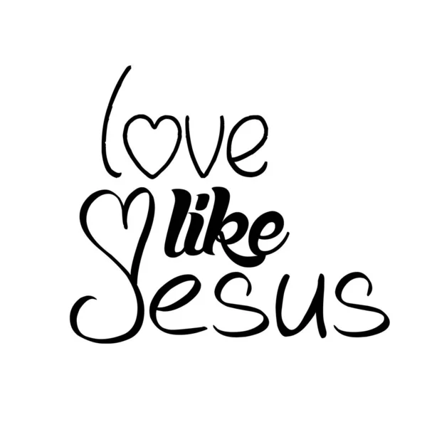 Amor Como Jesús Cristiana Tipografía Para Imprimir Usar Como Póster — Vector de stock