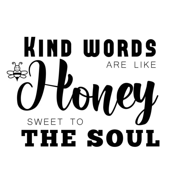 Nazik Kelimeler Honey Sweet Soul Bible Verse Design Typography Print — Stok Vektör