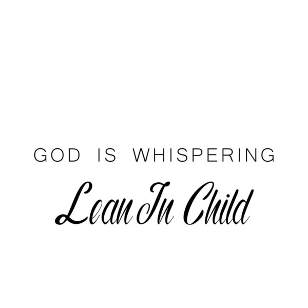 God Whispering Lean Child Christian Faith Typography Print Use Poster — Stock Vector