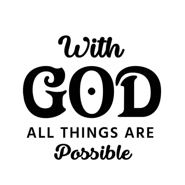 God All Things Possible Christian Faith Typography Print Use Poster — Stock Vector