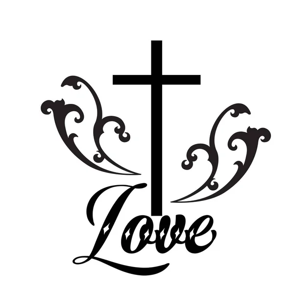 Biblisk Fras Kärlek Text Design — Stock vektor