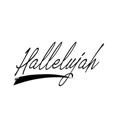 Hallelujah metin tasarımı, baskı için tipografi ya da poster, kart, dövme ya da tişört olarak kullanılacak 