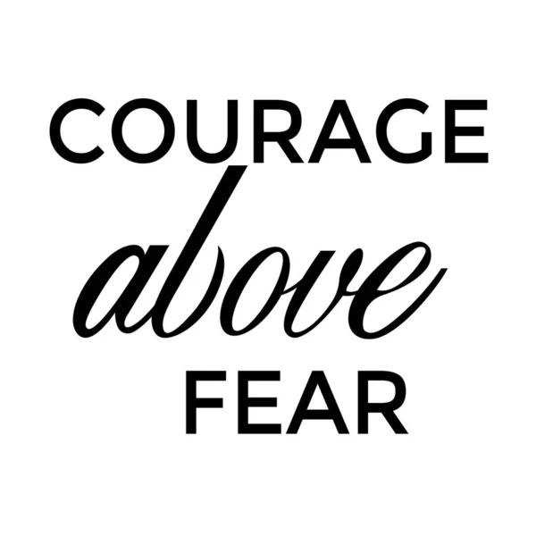 Courage Fear Christian Calligraphy Design Typography Print Use Poster Card — ストックベクタ