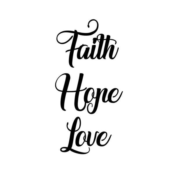 Faith Hope Love Cristiana Tipografía Para Imprimir Usar Como Póster — Vector de stock