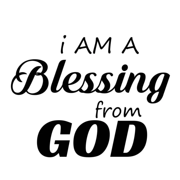 Blessing Form God Christian Saying Typography Print Use Poster Card — Stock Vector