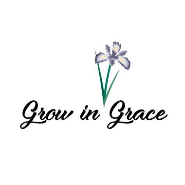 Grace içinde büyümek, baskı için dini metin tasarımı ya da poster, kart, broşür ya da tişört olarak kullanmak