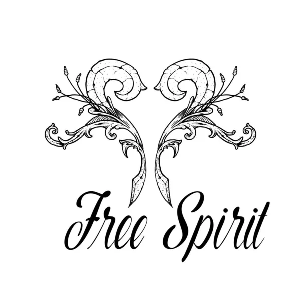 Free Spirit Christian Faith Typography Print Use Poster Card Flyer — 스톡 벡터