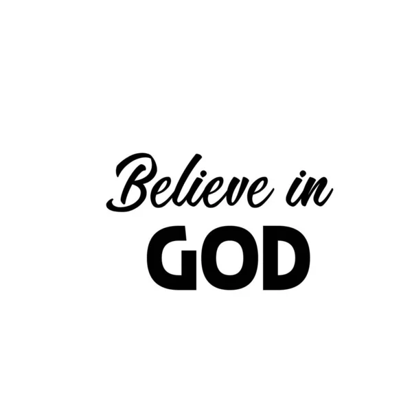 Believe God Christian Quote Typography Print Use Poster Card Flyer — Stock Vector