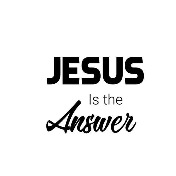 Jesus Answer Christian Quote Typography Print Use Poster Card Flyer — Stock Vector