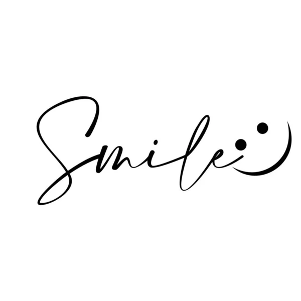 Sonrisa Vibraciones Positivas Tipografía Para Imprimir Utilizar Como Póster Tarjeta — Vector de stock