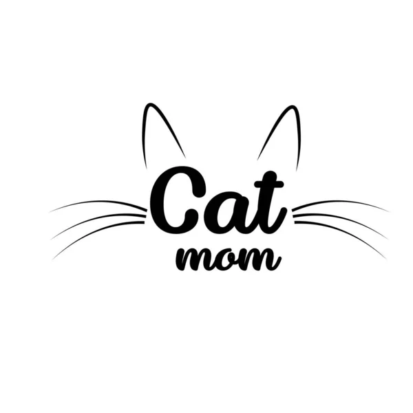 Cat Mom Cat Lover Diseño Especial Para Imprimir Usar Como — Vector de stock