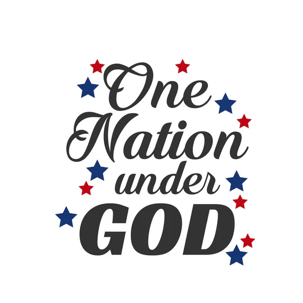 One Nation God American Independence Day Typography Print Use Poster — Stock Vector