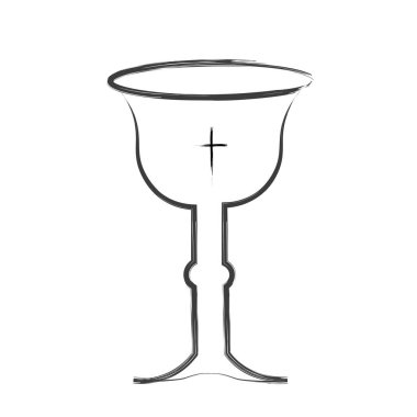 Hristiyanlık İsa 'nın sembolü, sert kenarlı doğal fırça darbeleri, haçın silueti