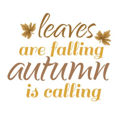 Sonbahar Şelalesi yaprakları, kartpostallar, afişler, broşürler ya da tişörtler için tipografi