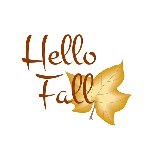 Autumn Falling Leaves Typography Postcard Banners Flyers Shirt — Stock Vector