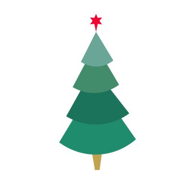 Noel Ağacı tebrik kartı, davetiye, bayrak, yeni yıl ve geleneksel Xmas sembolü ağacı için vektör tasarımı 