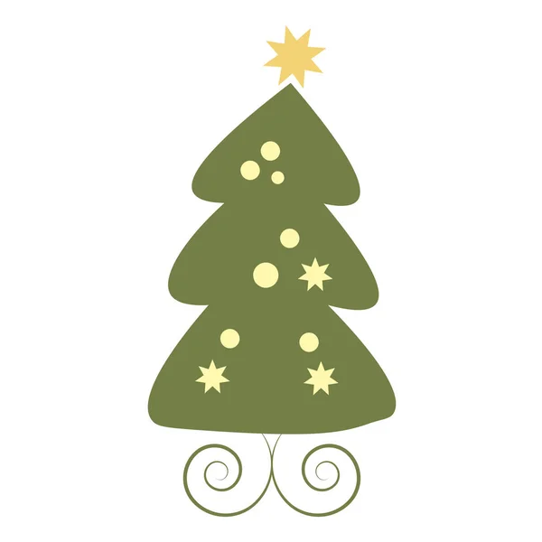 Diseño Del Vector Del Árbol Navidad Para Tarjeta Felicitación Invitación — Archivo Imágenes Vectoriales