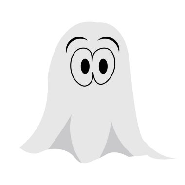Hayalet 'in beyaz arkaplandaki vektör illüstrasyonu poster, kart, broşür ya da tişört olarak kullanılacak